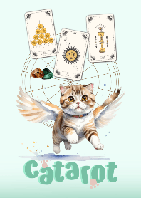 LUCKY CAT x TAROT CARD x STONES (GREEN)