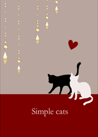 シンプルモダン猫・大人レッドベージュ