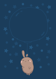 rabbit staring-133- blue-black