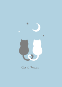 貓與月亮 -blue balck