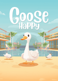 Happy goose in shopping mall