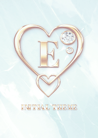 [ E ] Heart Charm & Initial  - Blue 2