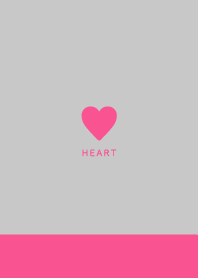 Simple Heart / Vivid Pink&Dull Gray