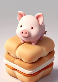Bread and Cute Pig PJKy