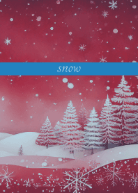 Christmas snow scene on blue