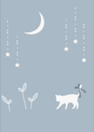 Scandinavian moonlit night and cat1