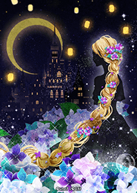 長髮姑娘和飛燈和紫陽花