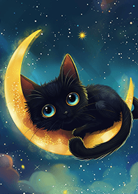 大眼黑貓❤月亮睡睡