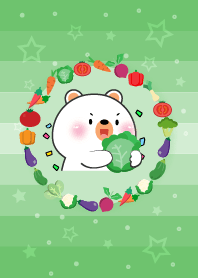 Simple White Bear With Vegetable Theme