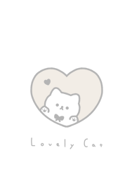 kitten&heart/ beige white.