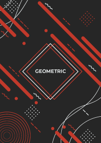 Geometric Diagonal Flat Black Red