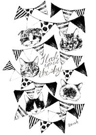 I look up at the sky.cat Garland