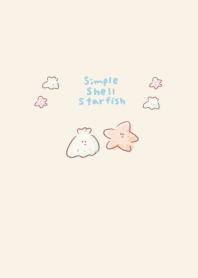 Simple shell starfish beige