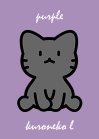 sitting black cat L purple.
