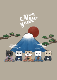 neko new year / khaki