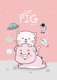 หมูกับแมวน้อยบนอวกาศสีชมพู