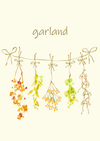 Autumn color, dried flower garland.