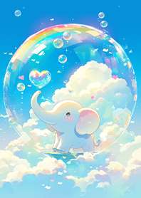 Lovely Rainbow Bubble Elephant
