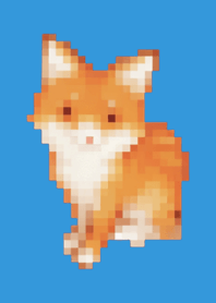 狐狸像素艺术主题蓝色02