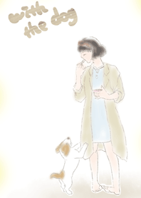 Girl in the Room with one's dog