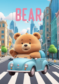 Cute Bear in City Theme