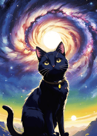 Night Moon Star Cat A74397