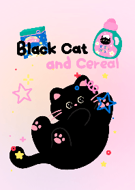 Black cat and Cereal (pink)