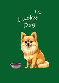 น่ารักสุนัขปอมเมอเรเนียน(ป่าสีเขียว)