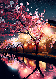 Beautiful night cherry blossoms#460