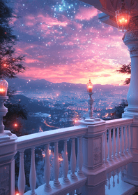 Pink Dreamy Sunset Balcony