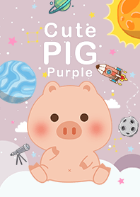 misty cat-cute pig Galaxy purple2