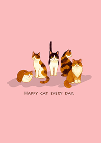 Cats gathering together-pink