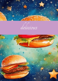 Space burger on light purple