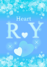 R&Yイニシャル運気UP!幸せのハート青ブルー