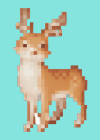 Deer Pixel Art Theme  Green 09