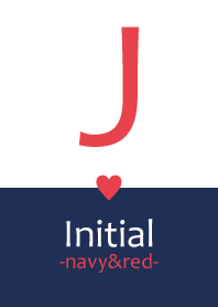 Initial "J" -navy&red-