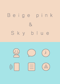 Simple icons - Beige pink and Sky blue