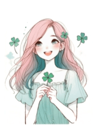 Cute Girl and a Clover V.25