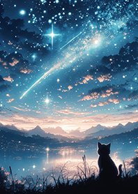 ⭐️夢幻山湖與星空貓咪❤️1-2