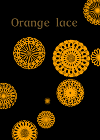 Flowers and lace ribbon - Orange color -