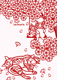 Paper Cutting (Sakura & 4 Cats)02
