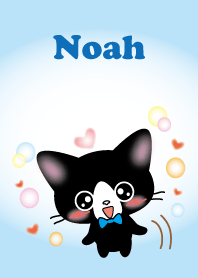 black and white cat Noah light blue ver.
