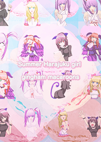 Summer Harajuku girl gingham macaroons