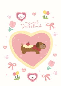 Dachshund cute pink minimal :-)