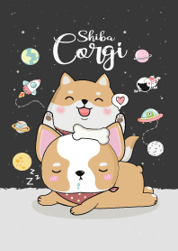 Corgi & Shiba Dog (Black)
