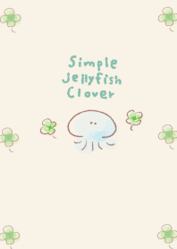 แมงกะพรุนสีโคลเวอร์สีเบจเรียบง่าย