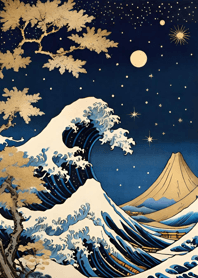 Mountain, Sea, and Moonlit Night 0C3cED