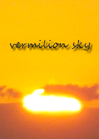 增加運氣☆淨化染成紅色的夕陽的天空。