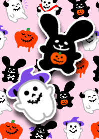 Rock rabbit and skull pink halloween
