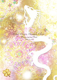 White Dragon Mandala Clover